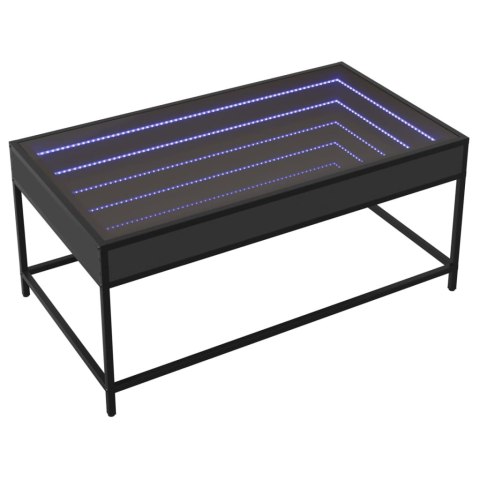 STOLIK KAWOWY Z LED INFINITY CZARNY 90X50X41CM