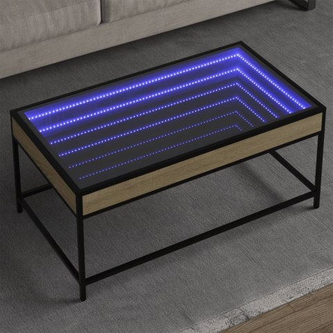 STOLIK KAWOWY Z LED INFINITY DĄB SONOMA 90X50X41CM