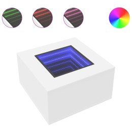 STOLIK KAWOWY Z LED BIAŁY 60X60X40CM