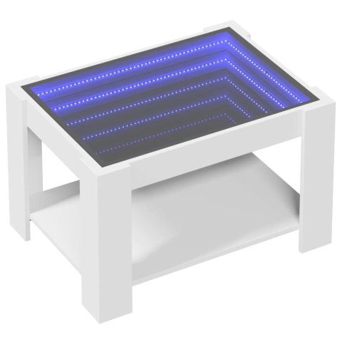 STOLIK KAWOWY Z LED BIAŁY 73X53X45CM