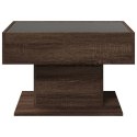 STOLIK KAWOWY Z LED BRĄZOWY DĄB 70X50X45CM