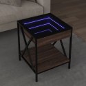 STOLIK KAWOWY Z LED INFINITY BRĄZOWY DĄB 40X40X49CM