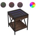 STOLIK KAWOWY Z LED INFINITY BRĄZOWY DĄB 40X40X49CM
