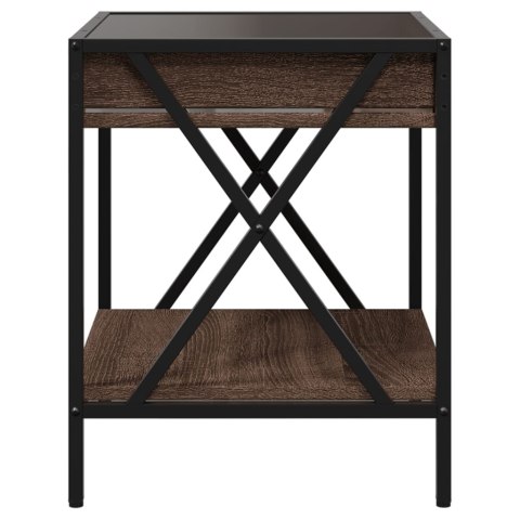 STOLIK KAWOWY Z LED INFINITY BRĄZOWY DĄB 40X40X49CM