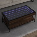 STOLIK KAWOWY Z LED INFINITY BRĄZOWY DĄB 90X50X38CM