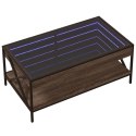 STOLIK KAWOWY Z LED INFINITY BRĄZOWY DĄB 90X50X38CM