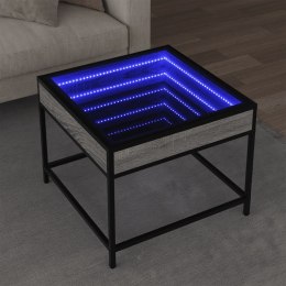 STOLIK KAWOWY Z LED INFINITY SZARY DĄB SONOMA 50X50X41CM