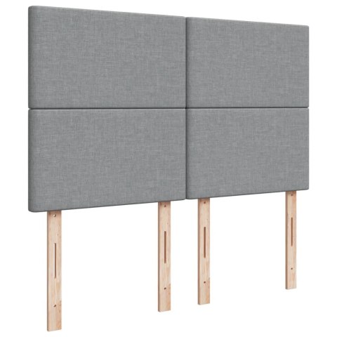 ŁÓŻKO KONTYNENTALNE Z MATERACEM JASNOSZARE 140X200CM TKANINA