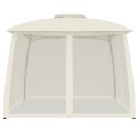 ALTANA Z PODWÓJNYM DACHEM I SIATKĄ WOKÓŁ KREMOWA 2,93X2,93M