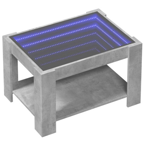 STOLIK KAWOWY Z LED SZAROŚĆ BETONU 73X53X45CM
