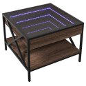 STOLIK KAWOWY Z LED INFINITY BRĄZOWY DĄB 50X50X38CM