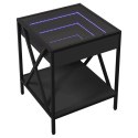 STOLIK KAWOWY Z LED INFINITY CZARNY 40X40X49CM