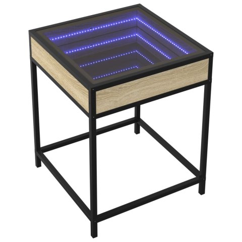 STOLIK KAWOWY Z LED INFINITY DĄB SONOMA 40X40X51CM