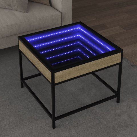 STOLIK KAWOWY Z LED INFINITY DĄB SONOMA 50X50X41CM