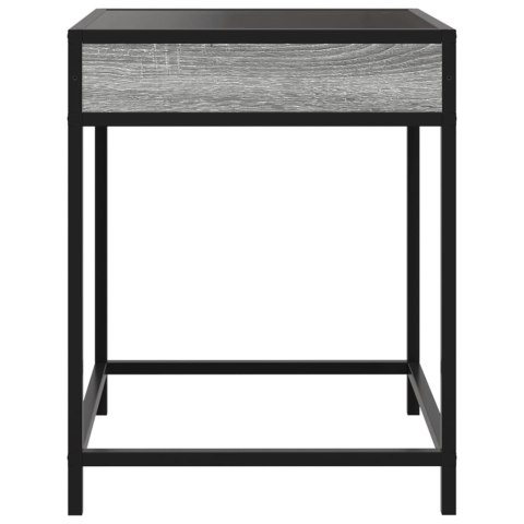 STOLIK KAWOWY Z LED INFINITY SZARY DĄB SONOMA 40X40X51CM