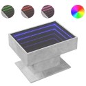 STOLIK KAWOWY Z LED SZAROŚĆ BETONU 70X50X45CM