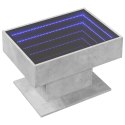 STOLIK KAWOWY Z LED SZAROŚĆ BETONU 70X50X45CM