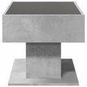 STOLIK KAWOWY Z LED SZAROŚĆ BETONU 70X50X45CM