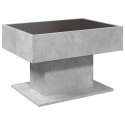 STOLIK KAWOWY Z LED SZAROŚĆ BETONU 70X50X45CM