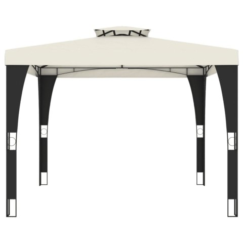 ALTANA OGRODOWA Z PODWÓJNYM DACHEM KREMOWA 2,98X2,98M STAL