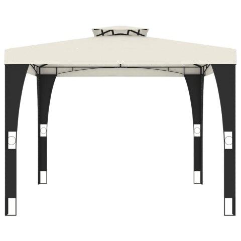 ALTANA OGRODOWA Z PODWÓJNYM DACHEM KREMOWA 2,98X2,98M STAL