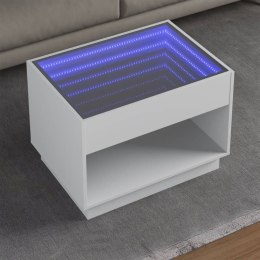 STOLIK KAWOWY Z LED INFINITY BIAŁY 70X50X50CM