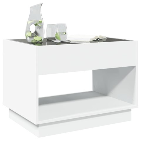 STOLIK KAWOWY Z LED INFINITY BIAŁY 70X50X50CM