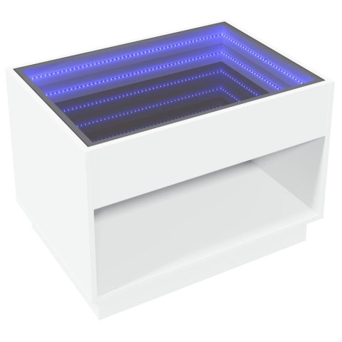 STOLIK KAWOWY Z LED INFINITY BIAŁY 70X50X50CM