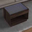 STOLIK KAWOWY Z LED INFINITY BRĄZOWY DĄB 70X50X50CM