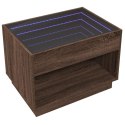 STOLIK KAWOWY Z LED INFINITY BRĄZOWY DĄB 70X50X50CM