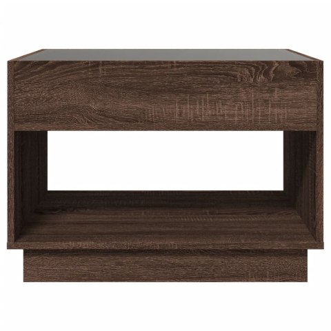 STOLIK KAWOWY Z LED INFINITY BRĄZOWY DĄB 70X50X50CM