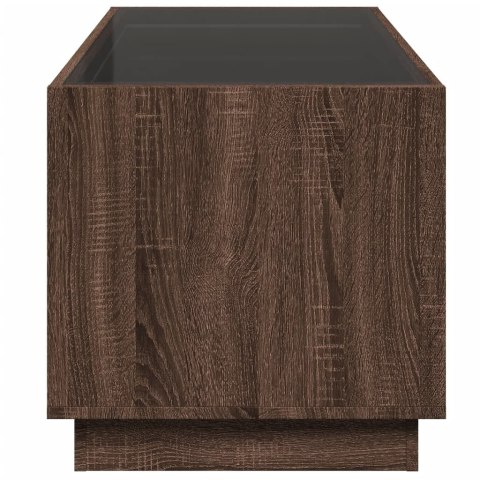 STOLIK KAWOWY Z LED INFINITY BRĄZOWY DĄB 70X50X50CM