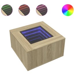 STOLIK KAWOWY Z LED DĄB SONOMA 60X60X40CM