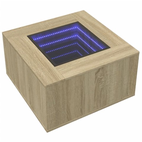 STOLIK KAWOWY Z LED DĄB SONOMA 60X60X40CM