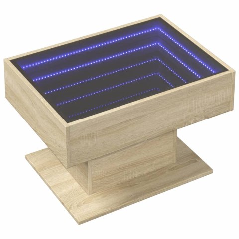 STOLIK KAWOWY Z LED DĄB SONOMA 70X50X45CM