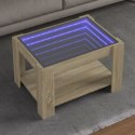 STOLIK KAWOWY Z LED DĄB SONOMA 73X53X45CM