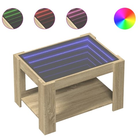 STOLIK KAWOWY Z LED DĄB SONOMA 73X53X45CM