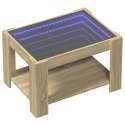 STOLIK KAWOWY Z LED DĄB SONOMA 73X53X45CM
