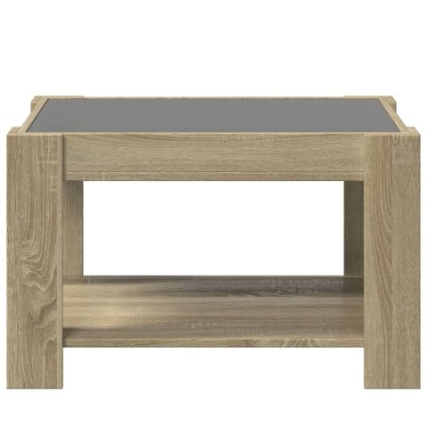 STOLIK KAWOWY Z LED DĄB SONOMA 73X53X45CM