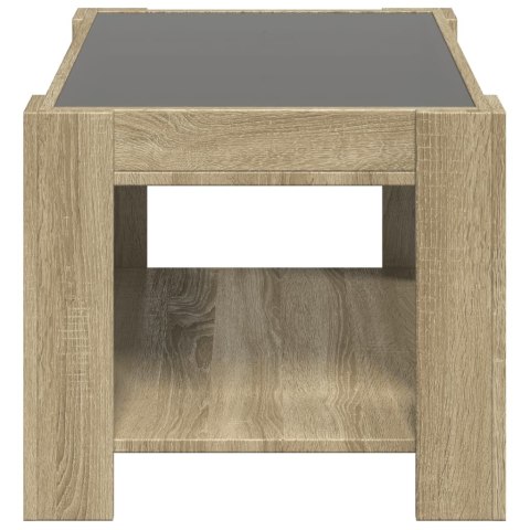 STOLIK KAWOWY Z LED DĄB SONOMA 73X53X45CM