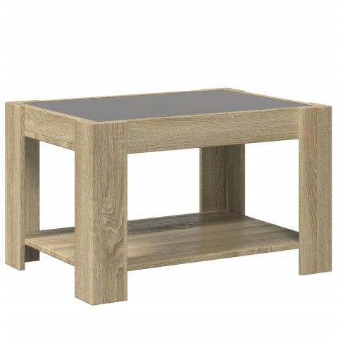 STOLIK KAWOWY Z LED DĄB SONOMA 73X53X45CM