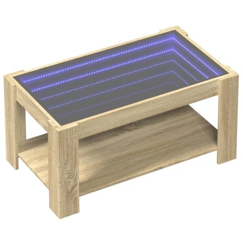 STOLIK KAWOWY Z LED DĄB SONOMA 93X53X45CM
