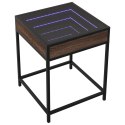 STOLIK NOCNY Z LED INFINITY BRĄZOWY DĄB 40X40X51CM