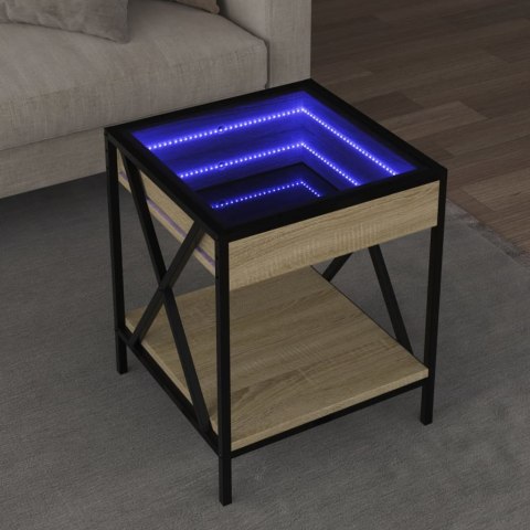 STOLIK KAWOWY Z LED INFINITY DĄB SONOMA 40X40X49CM