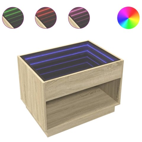 STOLIK KAWOWY Z LED INFINITY DĄB SONOMA 70X50X50CM