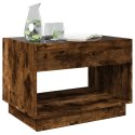 STOLIK KAWOWY Z LED INFINITY PRZYDYMIONY DĄB 70X50X50CM