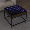 STOLIK KAWOWY Z LED INFINITY BRĄZOWY DĄB 50X50X41CM