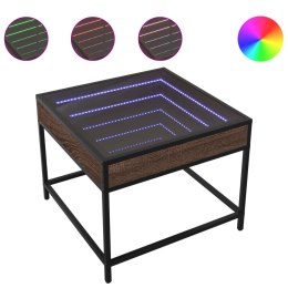 STOLIK KAWOWY Z LED INFINITY BRĄZOWY DĄB 50X50X41CM