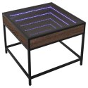 STOLIK KAWOWY Z LED INFINITY BRĄZOWY DĄB 50X50X41CM