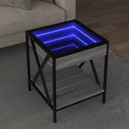 STOLIK KAWOWY Z LED INFINITY SZARY DĄB SONOMA 40X40X49CM